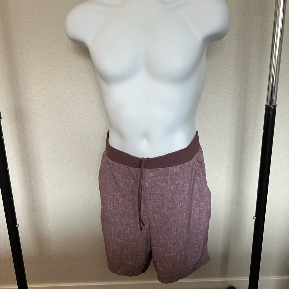Lululemon Men's Maroon Linerless Drawstring Shorts